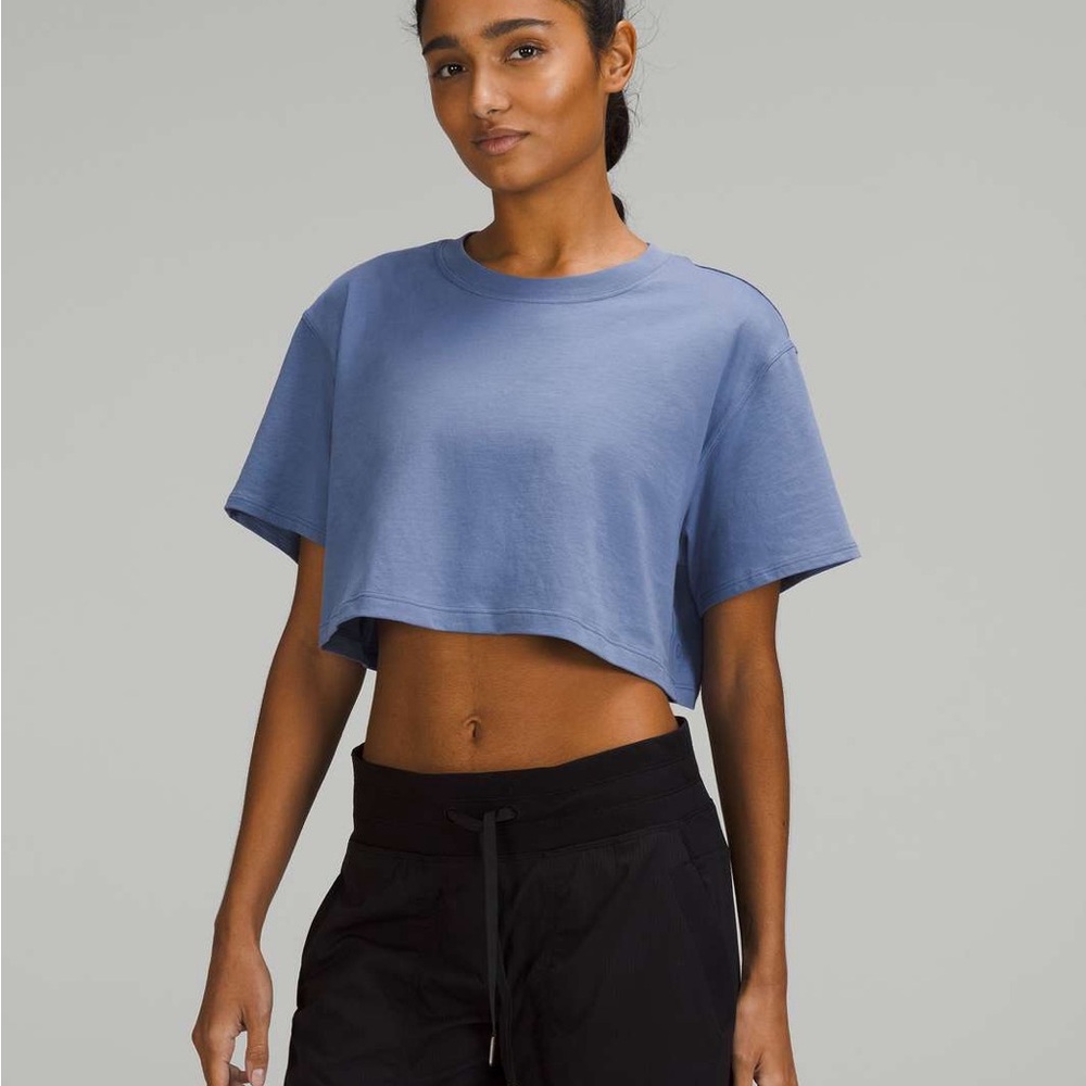 Lululemon All Yours Water Drop Blue Crop Top